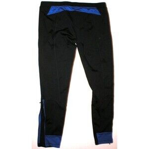 NWT PH8 bebe Pants Yoga Workout L Womens Black Zip Blue Running New Pilates